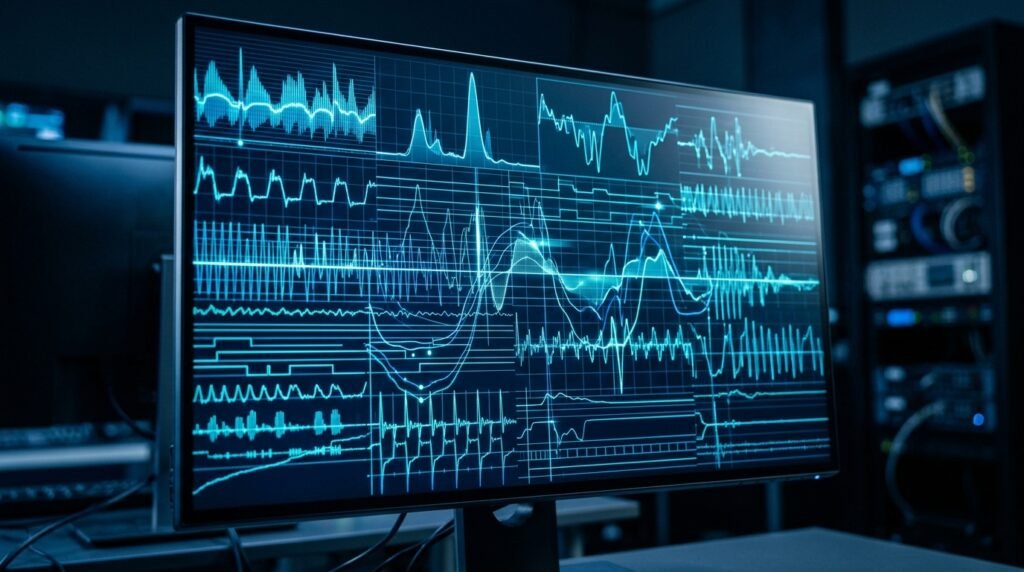 Core Web Vitals 2026 — developer reviewing INP LCP CLS performance report on laptop