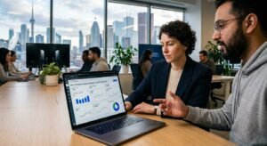 Blogs Meta Ads agency Toronto 2026 — Toronto business owner reviewing Advantage+ campaign performance on laptop